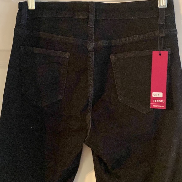 Black Bellbottom Jeans, Size 4 - Picture 3 of 4